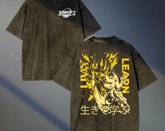 Sonic the Hedgehog Anime Oversize Acid Washed T-Shirt Shadow Tee Gift For Him