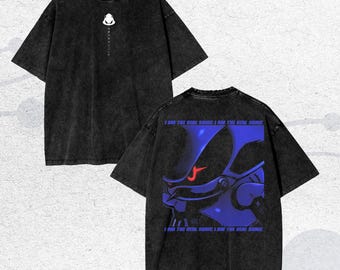 Metal Sonic Anime Oversize Acid Washed T-Shirt Sonic the Hedgehog Tee Gift For Him