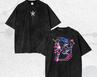 Metal Sonic & Shadow the Hedgehog T-Shirt: Acid Wash Oversized Cotton Tee