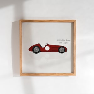 Alfa Romeo Vintage F1 Car Poster | Classic Racing Car Wall Art | Retro Motorsport Print | Digital Download | Boys Room Decor