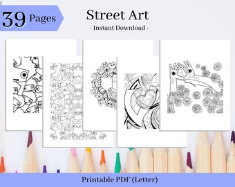 Graffiti Coloring Etsy