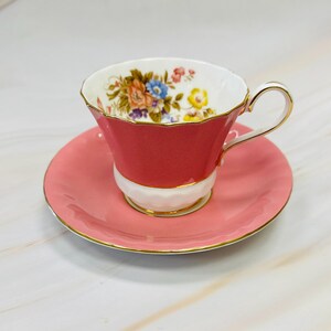 Vintage Aynsley Pink Botanical Fine Bone China