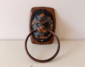 Vintage Cast Iron Lion's Head Single Door Handle with Bronze Finish