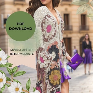 Daisy Long Cardigan Häkelanleitung: DIY-Weste Anleitung (Digitaler Download)