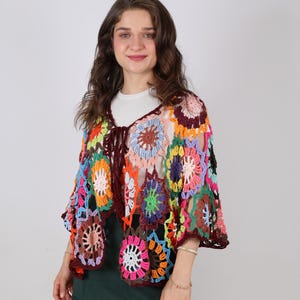 Handknit Mandala Cardigan: Boho Crochet Lace Sweater