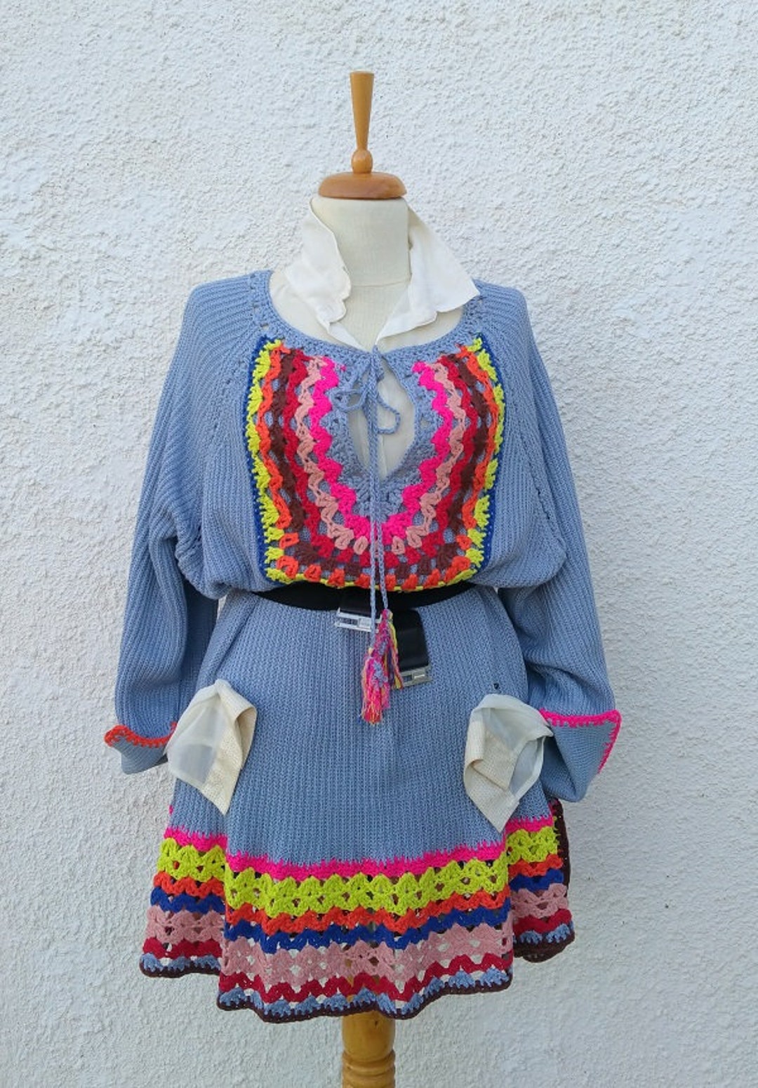 Modrian Jumper MONDRIAN COLLECTION Abstact Art, Pop Art, Multicolored Blue Jumper ...