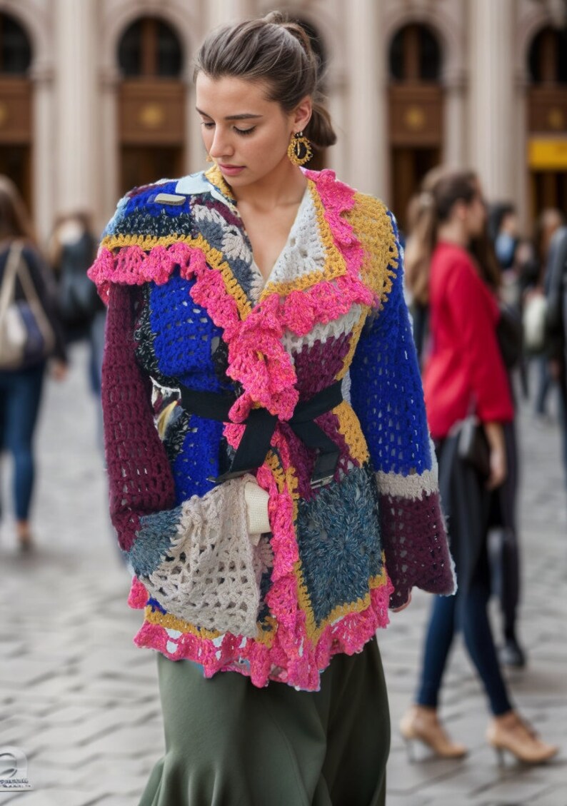 Colorful Boho-Chic Artistic Knit Sweater
