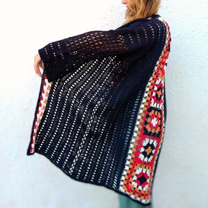 boho clothes, hippie sweater, seasonal sweater, multicolor sweater, crochet sweater, boat neck, lace sweater, seasonal sweater, rainbow, long sleeve, mandala pattern, street wear, daily wear, lace, gifts for her, women gift, boho clothes, pride