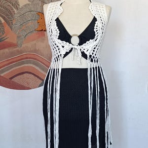 ROMANTIC COLLECTION, White Vest, Vintage vest, Fringed Vest, Crochet vest, Women Vest, Boho Chic, Boho clothing, Boho gifts,