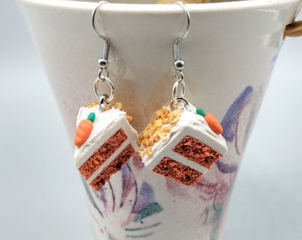 Carrot Cake With Nuts Decorative Polymer Clay Earring Set