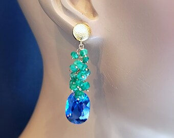 GEMSTONE DANGLE EARRINGS