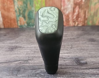 Turquoise Topo Shift Knob: Toyota OEM Style, Matte Black Stitch
