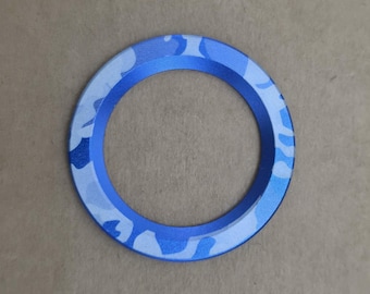 Blue Digi Camo Start/Stop Ignition Accent Ring, Alloy Laser Engraved Trim 4runner Toyota 5th gen