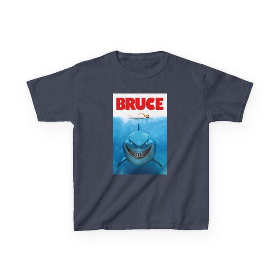 JAWS BRUCE Kids Tee - Finding Nemo Finding Dory Jaws Horror Movie T-Shirt - Disney Parks, Disney World, Disneyland Trip Cotton Graphic Tee