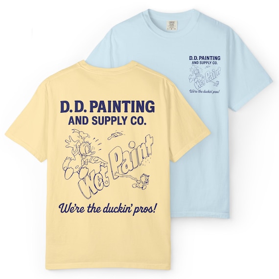 DD PAINTING CO - Donald Duck Wet Paint Graphic T-Shirt - Disney Parks, Disney World, Disneyland Trip Cotton Tee