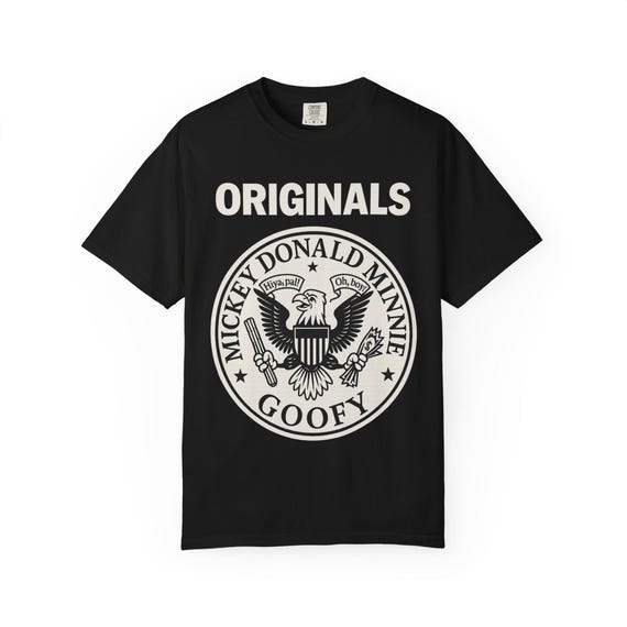ORIGINALS - Mickey, Minnie, Donald, Goofy Ramones Rock Band T-Shirt - Disney Parks, Disney World, Disneyland Trip Cotton Tee