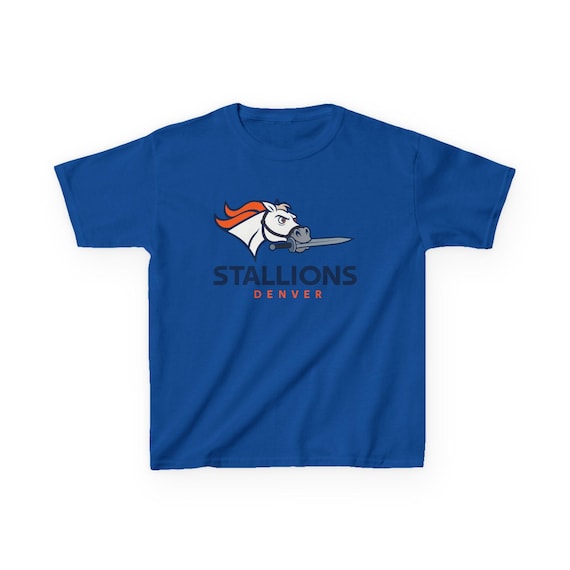 DENVER STALLIONS Kids Tee - Broncos Pro Football Tangled Maximus T-Shirt - Disney Parks Disney World Disneyland Trip Cotton Graphic Tee