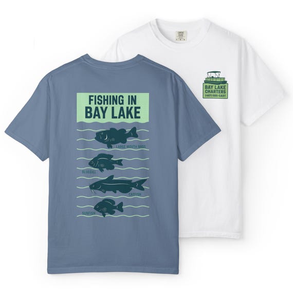 BAY LAKE FISHING - Fish Charter, Seven Seas Lagoon, Pontoon Boat, Bass T-Shirt - Disney Parks, Disney World, Disneyland Trip Cotton Tee