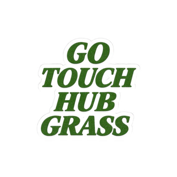 TOUCH HUB GRASS Sticker - Magic Kingdom, Touch Grass Decal - Disney Parks, Disney World, Disneyland Trip