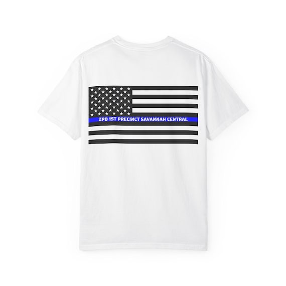 ZOOTOPIA POLICE DEPARTMENT - Chief Bogo Thin Blue Line Flag T-Shirt - Disney Parks, Disney World, Disneyland Cotton Graphic Tee