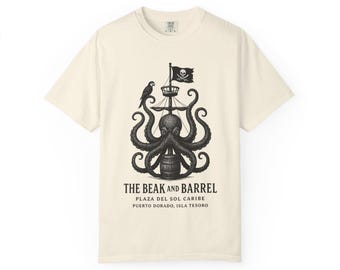 BEAK AND BARREL - Pirates of the Caribbean Bar Pub Restaurant T-Shirt - Disney Parks, Disney World, Disneyland Trip Cotton Graphic Tee