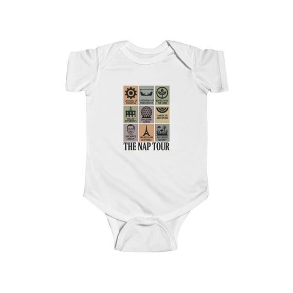 THE NAP TOUR Onesie - Infant Fine Jersey Bodysuit - Dad Joke Baby Clothing - Disney Parks Disney World Disneyland Trips Cotton Tee