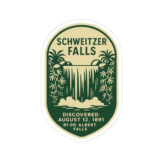 SCHWEITZER FALLS Sticker - Jungle Cruise, Backside of Water, Albert Falls National Park Decal - Disney Parks, Disney World, Disneyland Trip