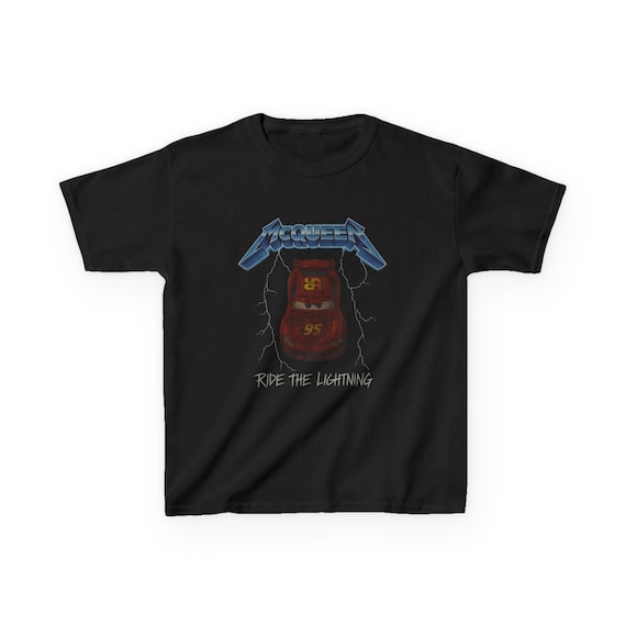 RIDE THE LIGHTNING Kids Tee - Metallica, Pixar Cars, Lightning McQueen Band T-Shirt - Disney Parks, Disney World, Disneyland Trip Cotton Tee