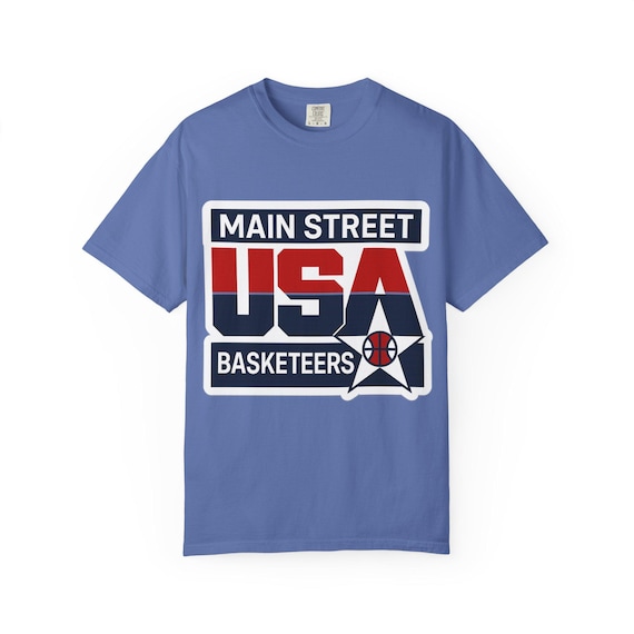 MAIN STREET USA - Front Logo Only - Basketeers, Dream Team Basketball Jersey T-Shirt - Disney Parks, Disney World, Disneyland Cotton Tee