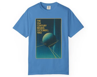 Camiseta gráfica del siglo XXI: Epcot, Spaceship Earth, comienza el 1 de octubre de 1982. Camiseta de algodón para viajes a Disney Parks, Disney World y Disneyland.