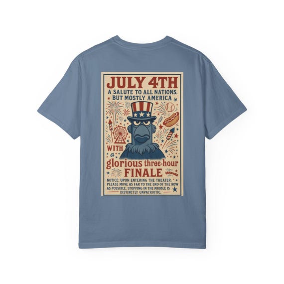 the original BUT MOSTLY AMERICA tee - Patriotic Sam Eagle Muppets July 4th Fireworks T-Shirt - Disney Parks, Disney World, Disneyland Trip