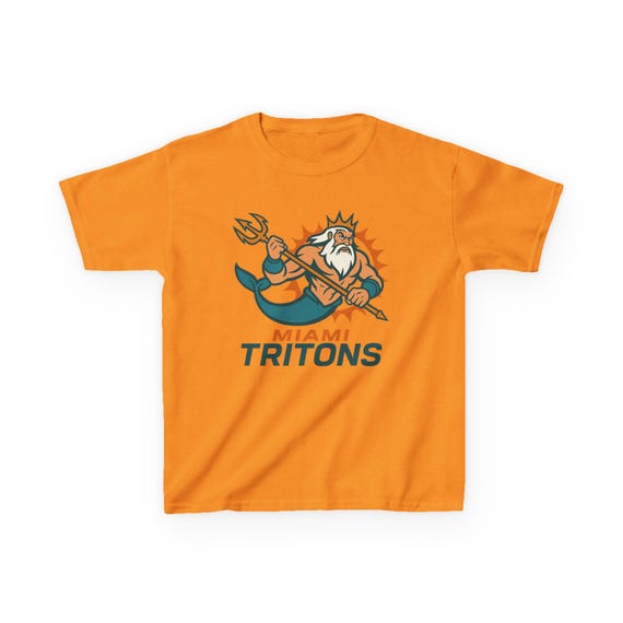 MIAMI TRITONS Kids Tee - Dolphins Pro Football Little Mermaid Ariel T-Shirt - Disney Parks Disney World Disneyland Trip Cotton Graphic Tee