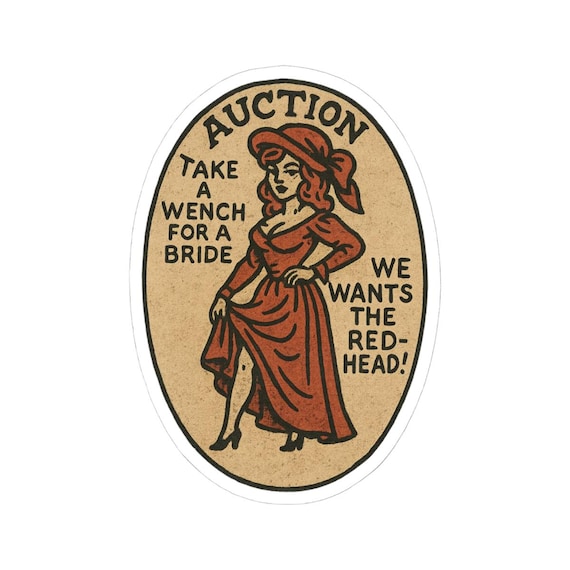 WE WANTS the REDHEAD Sticker - Pirates of the Caribbean Isla Tesoro Auctioneers Decal - Disney Parks, Disney World, Disneyland