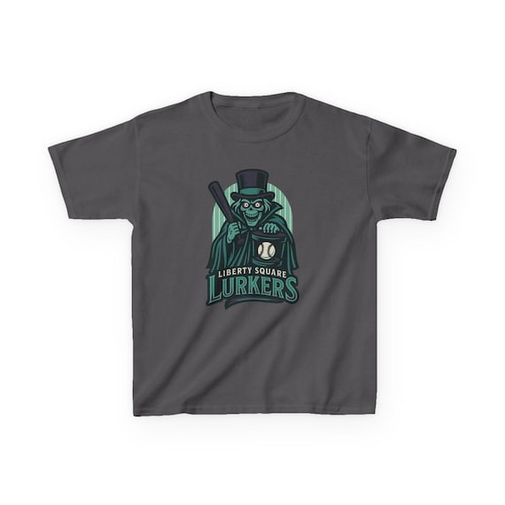 LIBERTY SQUARE LURKERS Kids Tee - Haunted Mansion, Hatbox Ghost, Baseball Jersey T-Shirt - Disney Parks, Disney World, Disneyland Cotton Tee