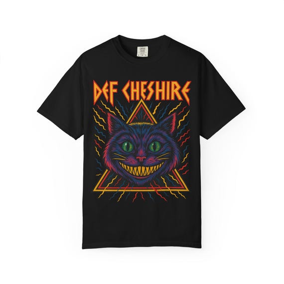 DEF CHESHIRE - Cheshire Cat, Def Leopard Rock Band T-Shirt - Disney Parks, Disney World, Disneyland Trip Cotton Tee