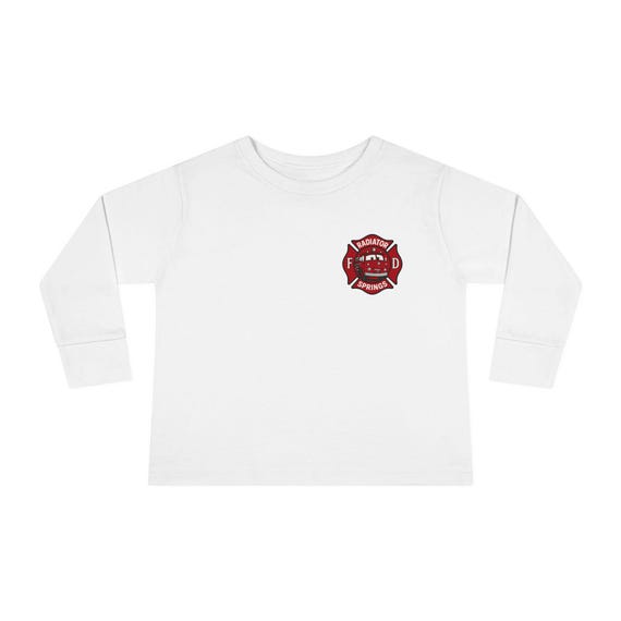 RADIATOR SPRINGS FIRE Toddler Sizes Long Sleeve T-Shirt - Cars Red Fire Department - Disney World, Disneyland Trip Cotton Graphic Tee