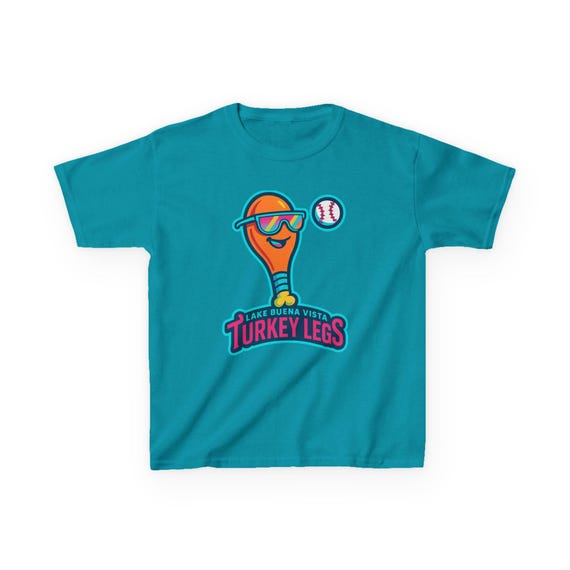 LBV TURKEY LEGS Kids Tee - Lake Buena Vista Minor League Style Baseball Jersey T-Shirt - Disney Parks Disneyland Cotton Tee