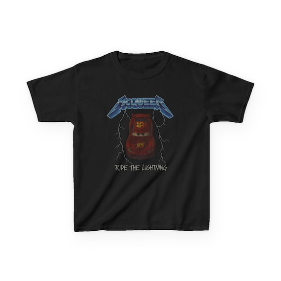 RIDE THE LIGHTNING Kids Tee - Metallica, Pixar Cars, Lightning McQueen Band T-Shirt - Disney Parks, Disney World, Disneyland Trip Cotton Tee