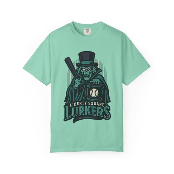 LIBERTY SQUARE LURKERS - Haunted Mansion, Hatbox Ghost, Baseball Jersey T-Shirt - Disney Parks, Disney World, Disneyland Trip Cotton Tee