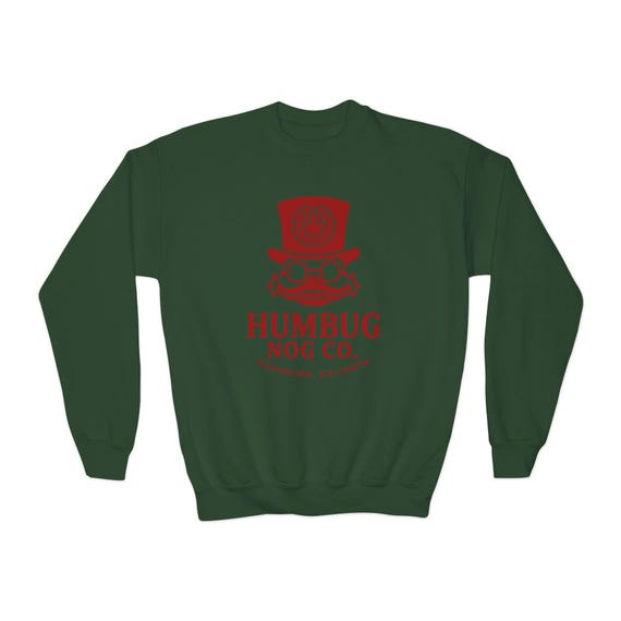 HUMBUG NOG CO Kids Sweatshirt - Mickeys Christmas Carol Scrooge McDuck Holiday Sweatshirt - Disney Parks, Disney World, Disneyland Trip