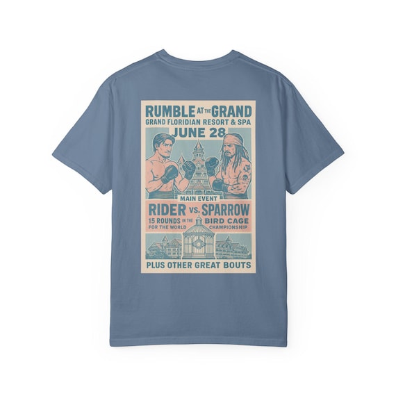 GRAND RUMBLE - Grand Floridian Resort, Boxing, Flynn Rider, Jack Sparrow T-Shirt - Disney Parks, Disney World, Disneyland Trip Cotton Tee