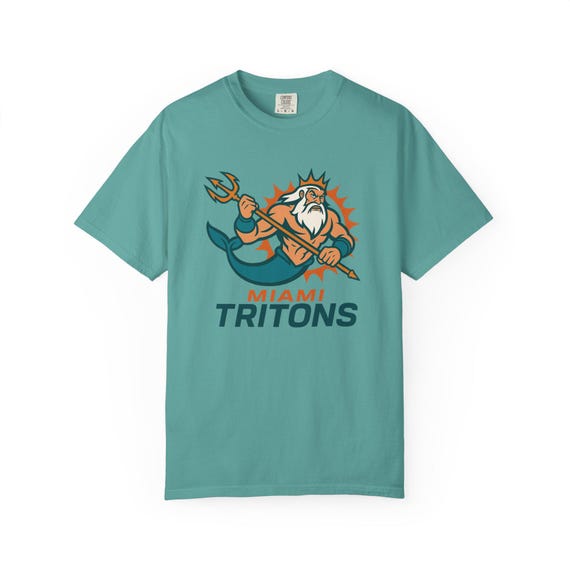 MIAMI TRITONS - Dolphins Pro Football Little Mermaid Triton Ariel T-Shirt - Disney Parks Disney World Disneyland Trip Cotton Graphic Tee