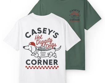HOT DIGGITY DOGS - Caseys Corner Hot Dog Baseball Magic Kingdom Main Street Menswear T-Shirt - Disney Parks, Disney World, Disneyland Trip