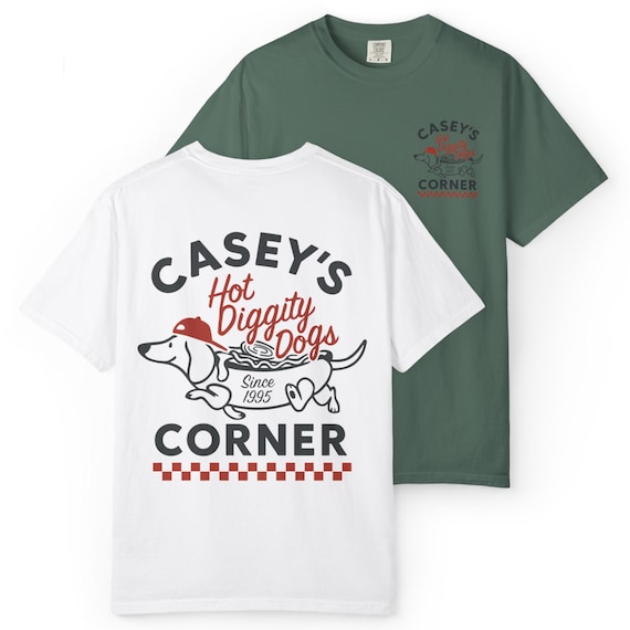 HOT DIGGITY DOGS - Caseys Corner Hot Dog Baseball Magic Kingdom Main Street Menswear T-Shirt - Disney Parks, Disney World, Disneyland Trip
