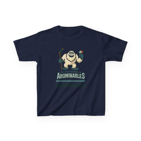 MONSTROPOLIS ABOMINABLES Kids Tee - Monsters Inc Snowman Hockey T-Shirt - Disney Parks Disney World Disneyland Trip Cotton Graphic Tee