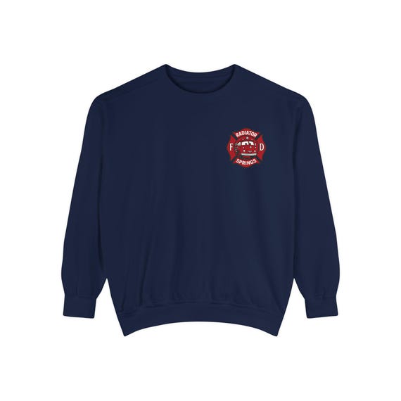 RADIATOR SPRINGS FIRE Sweatshirt - Cars Red Fire Department - Disney Parks, Disney World, Disneyland Trip - Garment-Dyed Comfort Colors