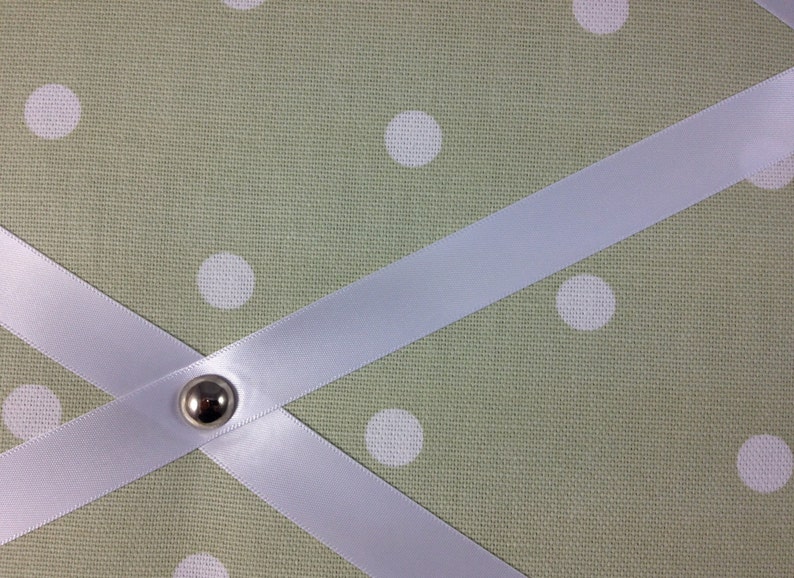 Pin Board/notice Board mellow Sage Green Spot Fabric Message,memo