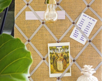 Hessian, Burlap, Pin Board, Notice Board, Message Board, Memo Board, Bulletin Board, Kitchen Message Board, Kitchen Memo Board, Cork Board