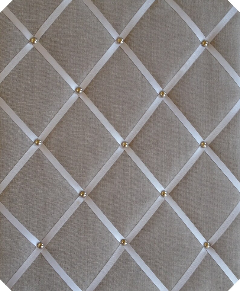 Pin Board/Notice Board Grey Linen Fabric with Chrome Etsy