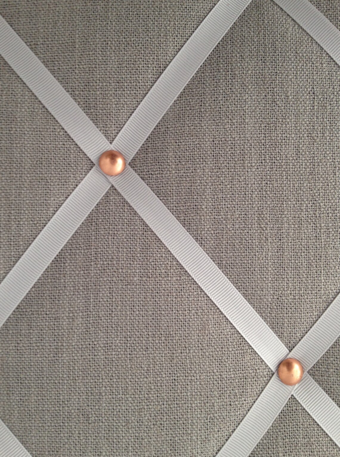 Pin Board/Notice Board Grey Linen Fabric with Copper Etsy